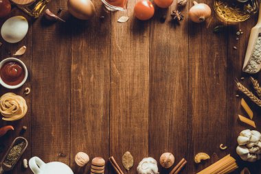 baharat ve bitki ahşap arka plan doku