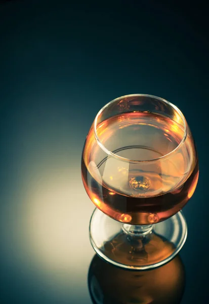 Cognac Glass Black Background — Stock Photo, Image