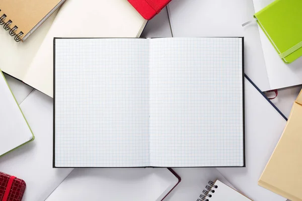 Open Notebook Book Empty Pages Top View — Stock Photo, Image