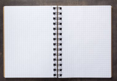 defter ahşap arka plan yüzey masada, üstten görünüm