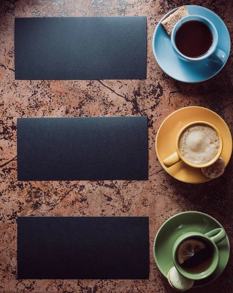 Kopje Koffie Thee Cacao Bij Abstracte Achtergrond — Stockfoto