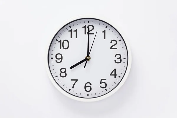 Relógio Parede Fundo Branco Vista Superior — Fotografia de Stock