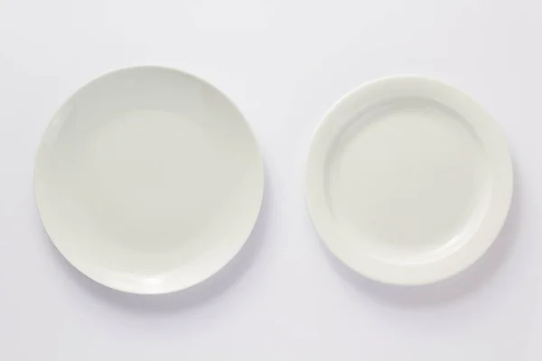 Empty Plate White Background Top View — Stock Photo, Image