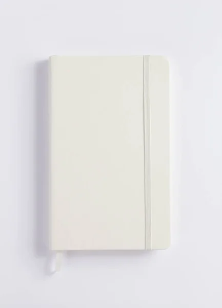 Notebook Libro Sfondo Bianco Vista Dall Alto — Foto Stock