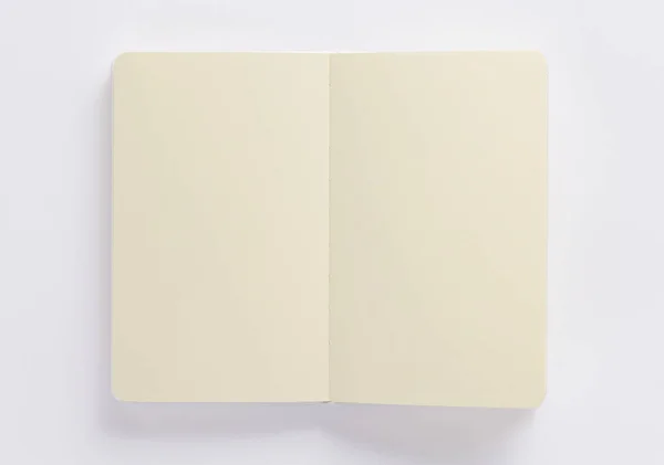 Notebook Livro Sobre Fundo Branco Vista Superior — Fotografia de Stock