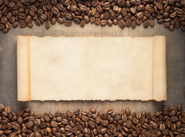 Coffee Beans Wooden Table Background Top View — Stock Photo, Image