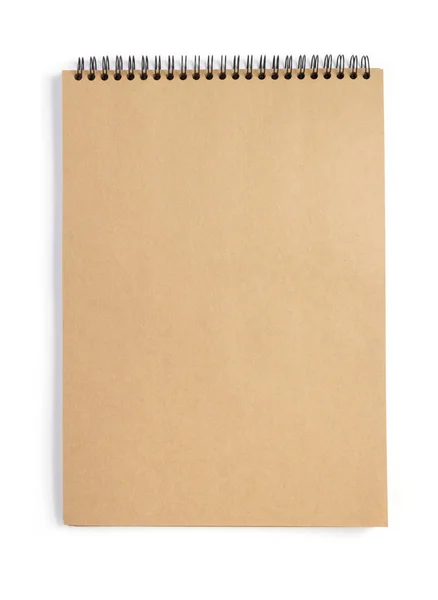 白い背景で隔離の空のページのノート — ストック写真