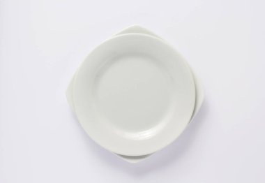 boş plaka üzerinde beyaz arka plan, üstten görünüm