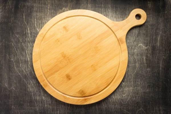 Cutting Board Old Wooden Table Top View — Stock Photo, Image