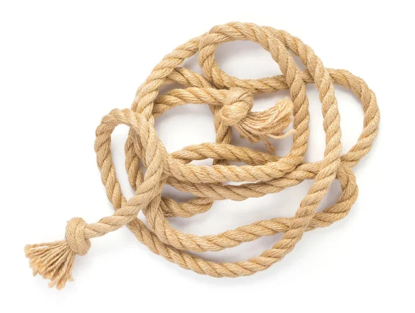 Корабельна Мотузка Ізольована Білому Тлі — стокове фото
