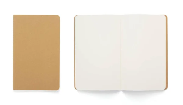 Beyaz izole kağıt defter ya da not defteri — Stok fotoğraf