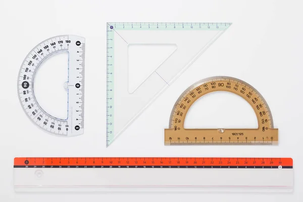 Ruler metric set at white background — Stock Photo, Image