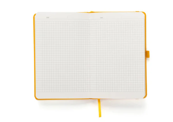Caderno de papel ou bloco de notas isolado a branco — Fotografia de Stock