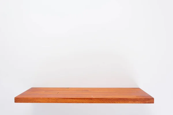 Wooden shelf at white background texture — Stock Photo, Image