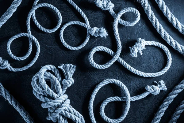 Ship rope at black — Stock Photo, Image