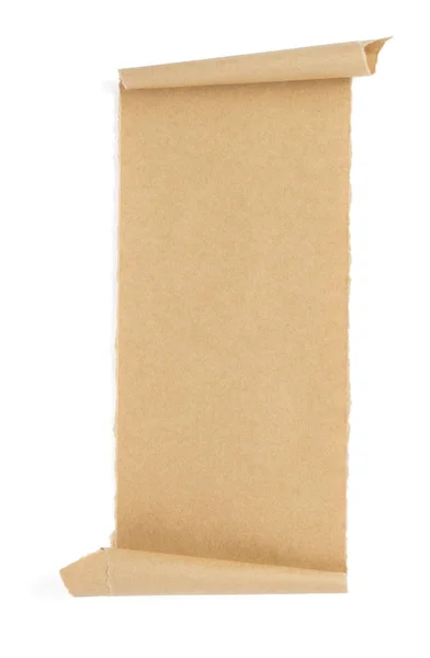 Böjt eller rullat papper isolerat vid whit — Stockfoto