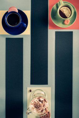 fincan kahve ve malzemeler