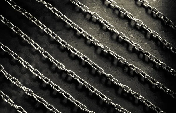 Cadeia de metal em preto — Fotografia de Stock
