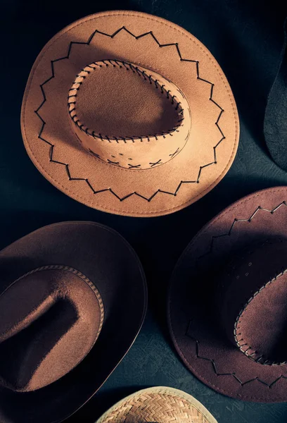 Cowboy hat on  black — Stock Photo, Image