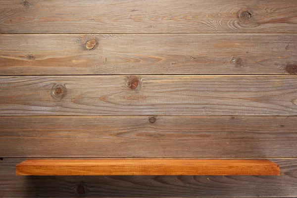 Mensola e parete di legno sfondo texture — Foto Stock