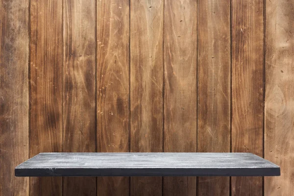 Ράφι και ξύλινη υφή φόντου τοίχου — Φωτογραφία Αρχείου