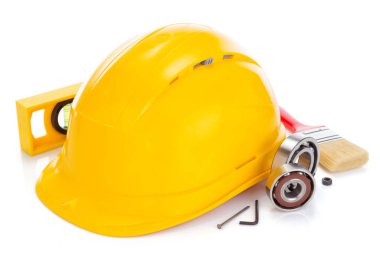 Araçlar ve beyaz arka plan üzerinde izole aletleri