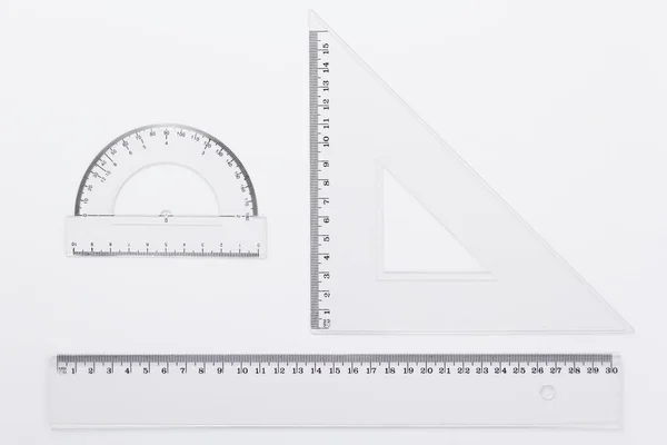Righello metrico su sfondo bianco — Foto Stock