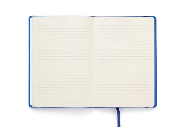 Caderno de papel ou bloco de notas isolado a branco — Fotografia de Stock