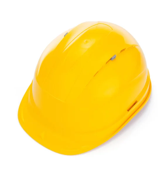 Stavební helma na bílém pozadí — Stock fotografie