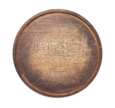 Pizza kesme tahtası beyaz arkaplanda izole edildi