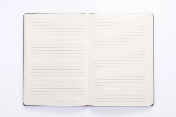 Papel Notepad Notebook Fundo Branco Vista Superior — Fotografia de Stock