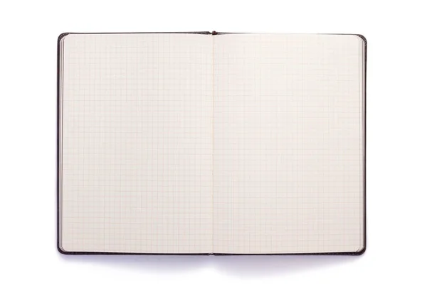 白色背景的笔记本或笔记本纸 顶部视图 — 图库照片