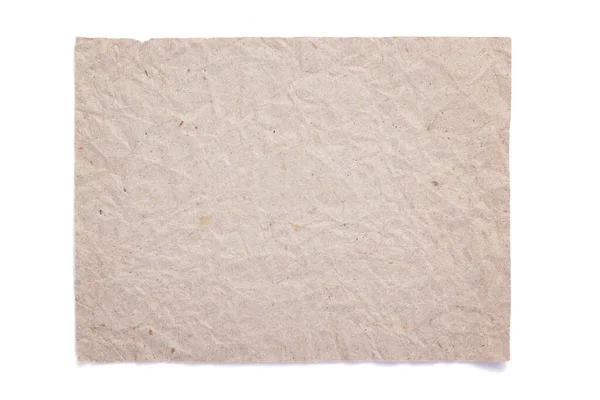 Egy Darab Öregített Papír Textúra Elszigetelt Fehér Háttér — Stock Fotó