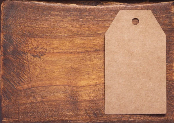 Цена Бумажного Тега Поверхности Деревянного Фона — стоковое фото