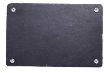 beyaz arkaplanda izole edilmiş siyah taş dokusu, üst görünüm