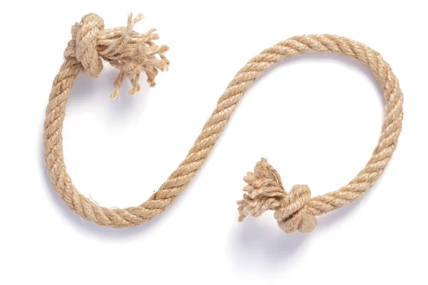 Ship Rope Sea Knot Isolated White Background Top View — Stock Photo, Image