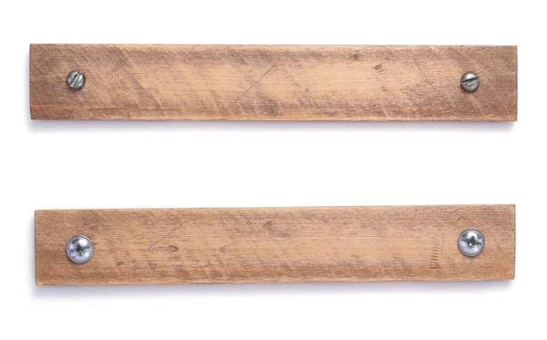 Gealterte Holzbretter Balken Oder Balken Isoliert Auf Weißem Hintergrund — Stockfoto