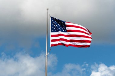 Houston, Teksas Abd - 15 Haziran: Amerikan bayrağı rüzgarda çırpınan