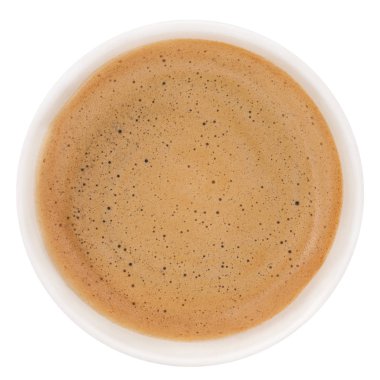 Espresso üstten görünüm izole