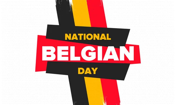 Día Nacional Belga Bélgica Día Independencia Fiesta Anual Bélgica Celebrada — Vector de stock