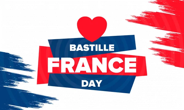 Dia Bastilha França Feriado Feliz Nacional Comemorado Anualmente Julho Bandeira —  Vetores de Stock
