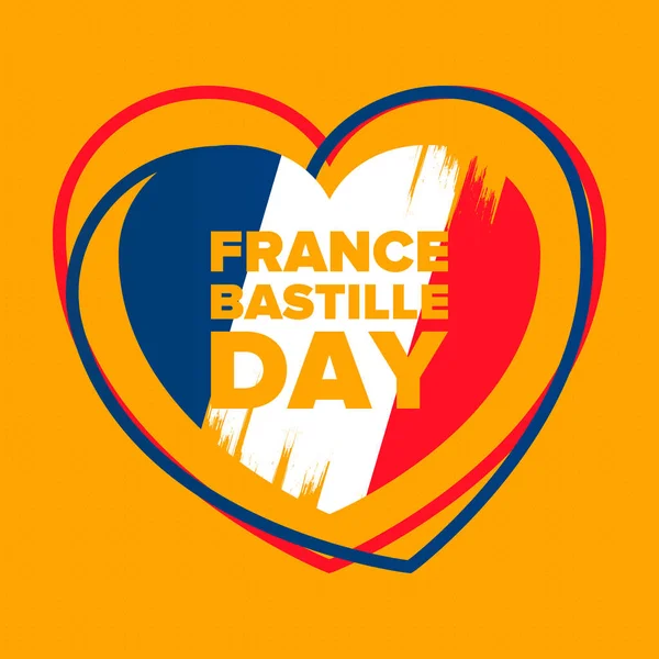 Día Bastilla Francia Fiesta Nacional Feliz Celebrada Anualmente Julio Bandera — Vector de stock