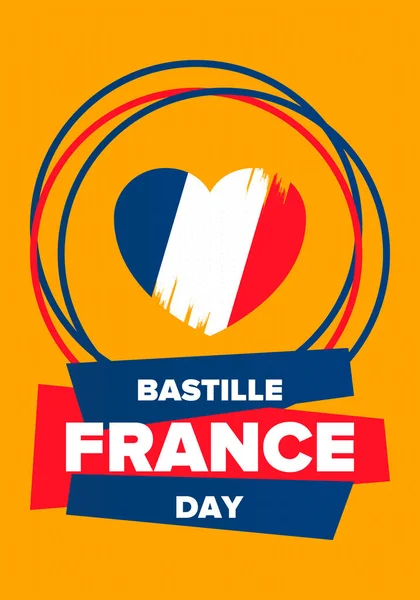 Bastiljedagen Frankrike Glad Nationaldag Firas Årligen Juli Fransk Flagga Frankrikes — Stock vektor