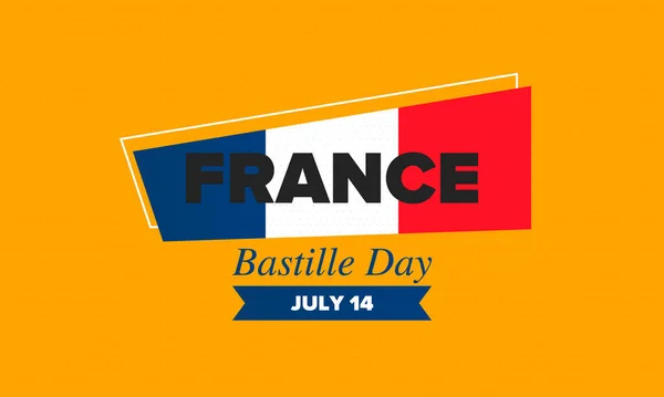 Día Bastilla Francia Fiesta Nacional Feliz Celebrada Anualmente Julio Bandera — Vector de stock