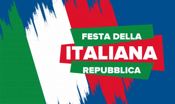 Festa Della Repubblica Italiana Text Auf Italienisch Tag Der Italienischen — Stockvektor