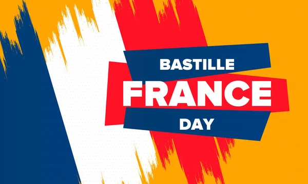 Bastille Dag Frankrijk Nationale Gelukkige Vakantie Jaarlijks Gevierd Juli Franse — Stockvector