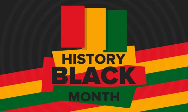 Mes Historia Negra African American History Celebrado Anual Febrero Estados — Vector de stock