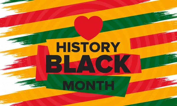 Mes Historia Negra African American History Celebrado Anual Febrero Estados — Vector de stock