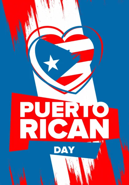 Giornata Portoricana Festa Nazionale Felice Festival Sfilata Onore Dell Indipendenza — Vettoriale Stock