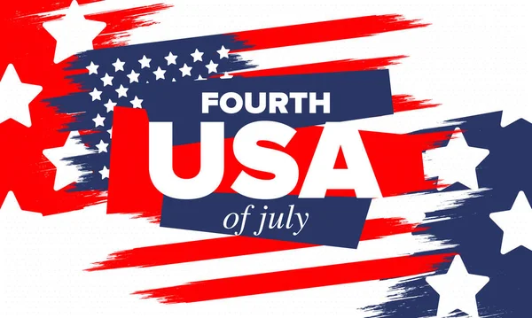 Dia Independência Nos Estados Unidos América Julho Feliz Feriado Nacional — Vetor de Stock